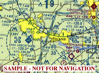 Ann Arbor area flight map
