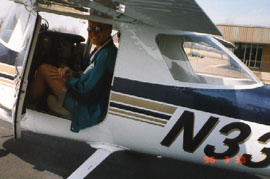 Dave sittin' in a plane